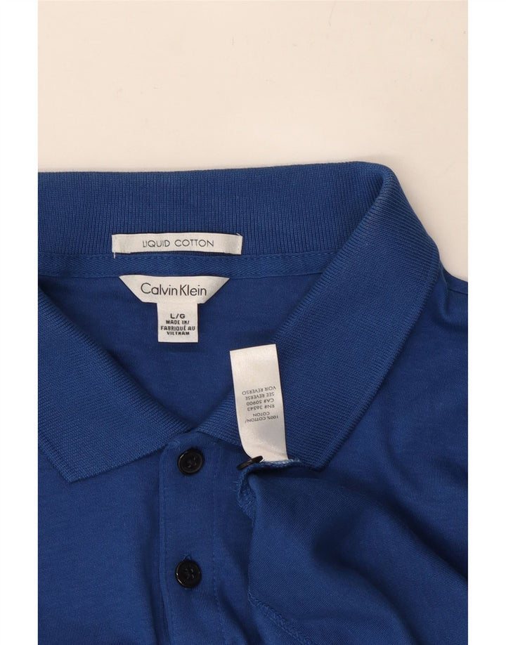 Męska koszulka polo CALVIN KLEIN, duża, niebieska, bawełniana