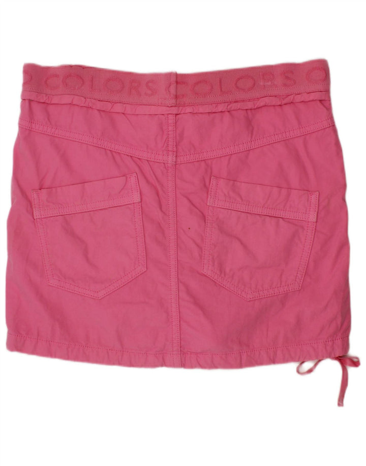 BENETTON Dziewczęca prosta spódnica z grafiką 13-14 lat W28 Różowa