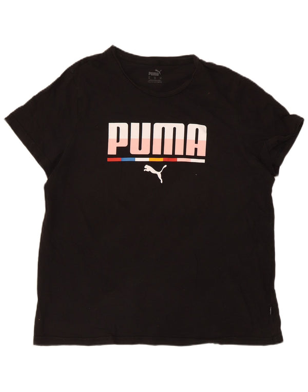 Damska koszulka z grafiką Puma Top UK 18 XL, czarna bawełna