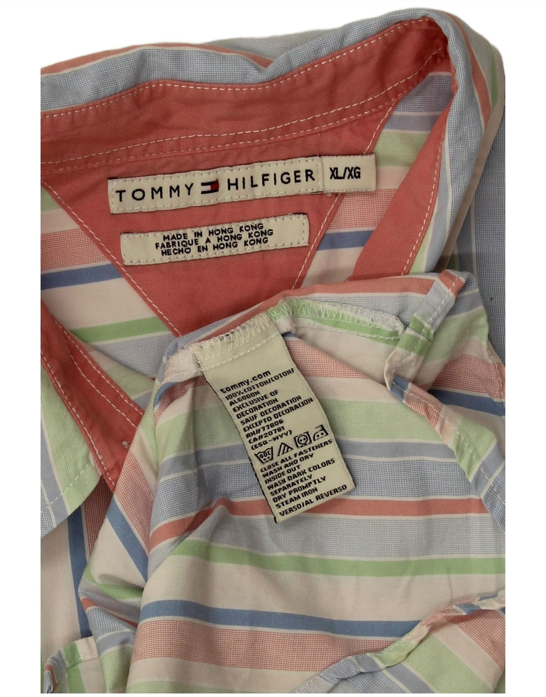Koszula damska Tommy Hilfiger UK 18 XL, bawełniana w kolorowe paski