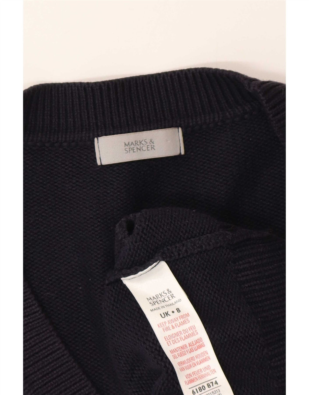 Marks & Spencer Damski sweter oversize UK 8, mały, granatowy