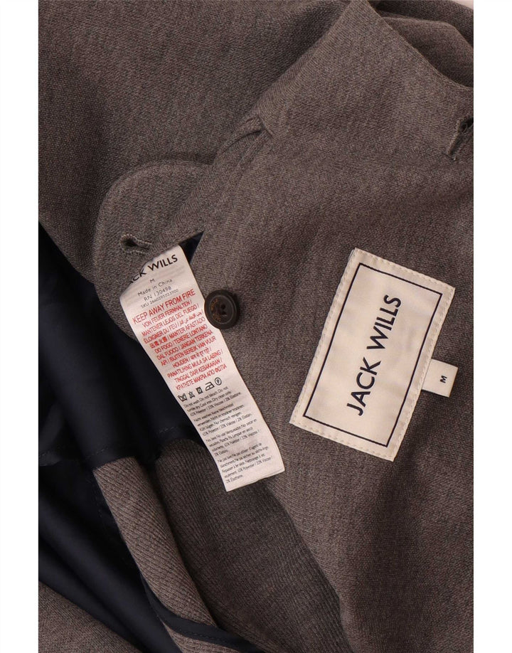 Jack Wills Męska marynarka zapinana na 2 guziki UK 38 Średnioszary, poliestrowy, klasyczny