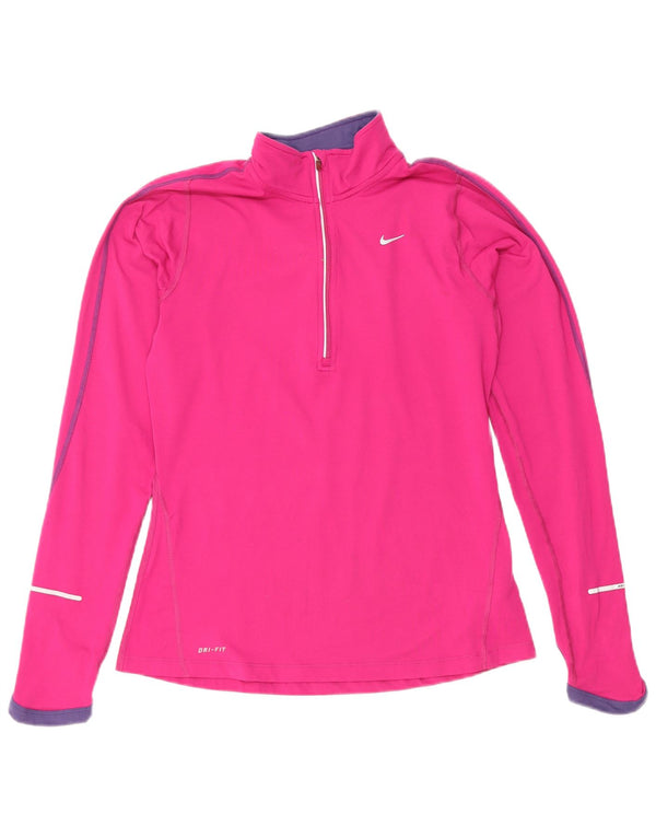 Damski dres Nike Dri Fit z zamkiem błyskawicznym na szyi, UK 10, mały, różowy