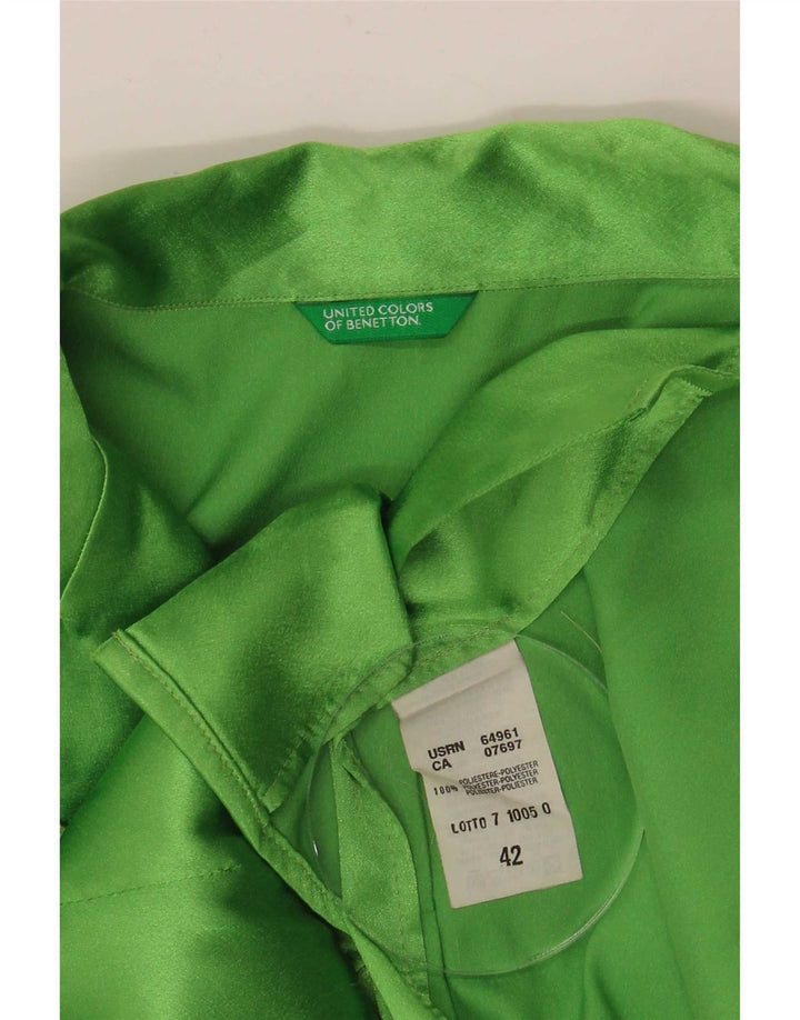 Damska bluzka koszulowa Benetton IT 42, średni zielony poliester