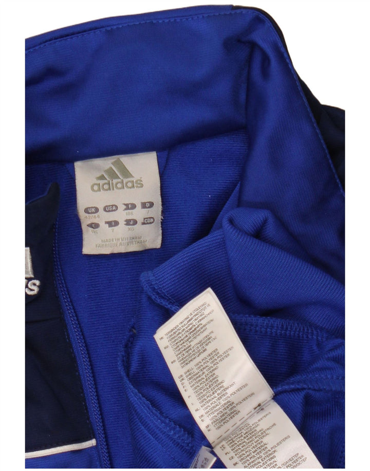 Adidas Męska bluza dresowa UK 42/44 Duży niebieski poliester z blokami kolorów