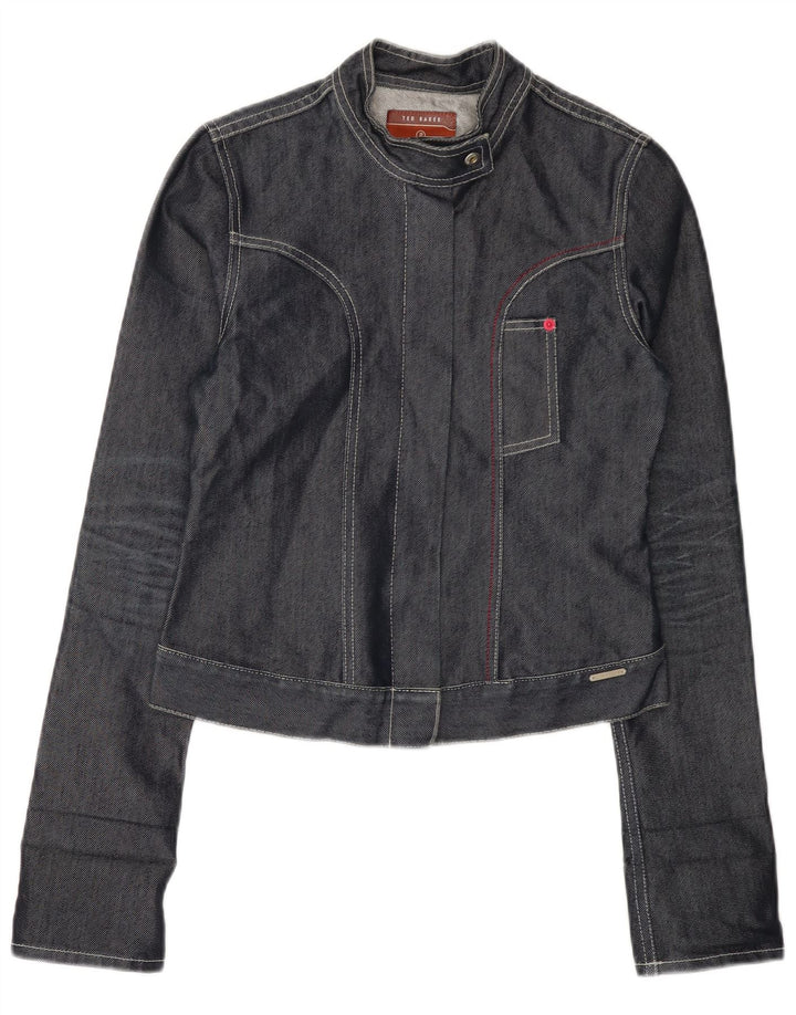 Damska kurtka dżinsowa TED BAKER, rozmiar 2, mała, szara, bawełniana