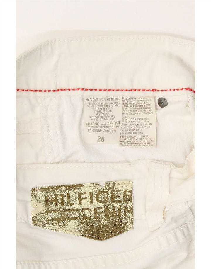 Damskie jeansowe bermudy Tommy Hilfiger W26 Small White Cotton