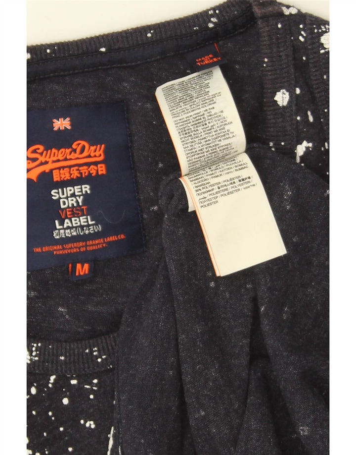 Męska kamizelka z grafiką Superdry, średnia, granatowa, bawełniana w cętki
