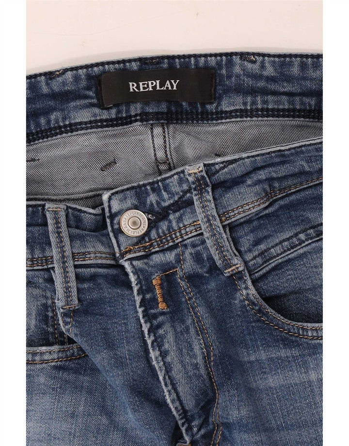 Damskie jeansy Skinny Replay W28 L30 Niebieskie