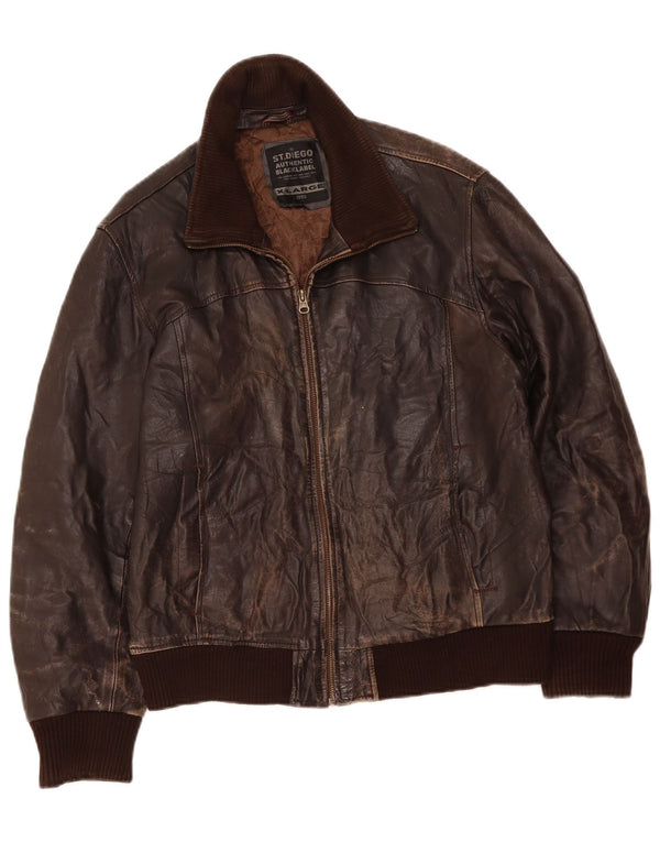 Kurtka skórzana damska VINTAGE UK 18 XL Brązowa skóra