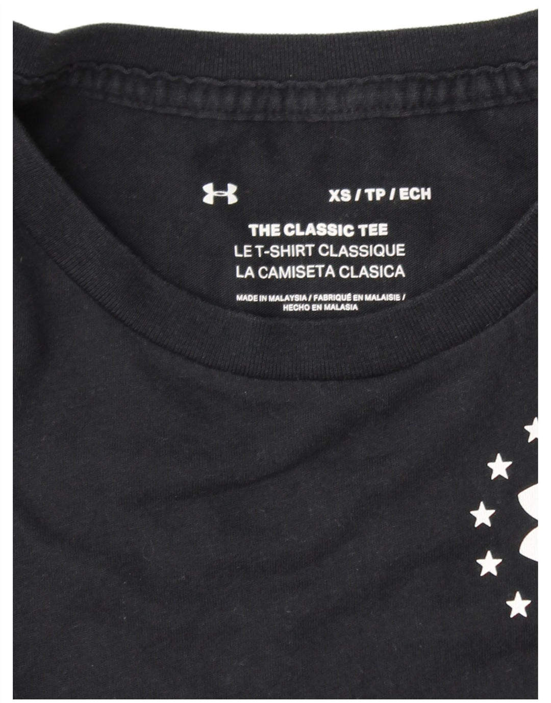 Damska koszulka z grafiką UNDER ARMOUR Top UK 6 XS w czarne paski