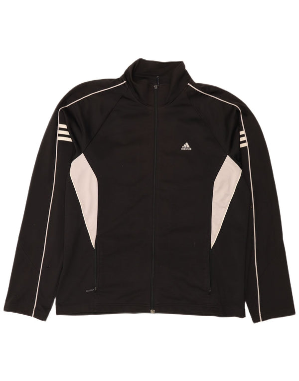 Adidas Męska bluza dresowa UK 42/44 Duży czarny poliester z blokami kolorów