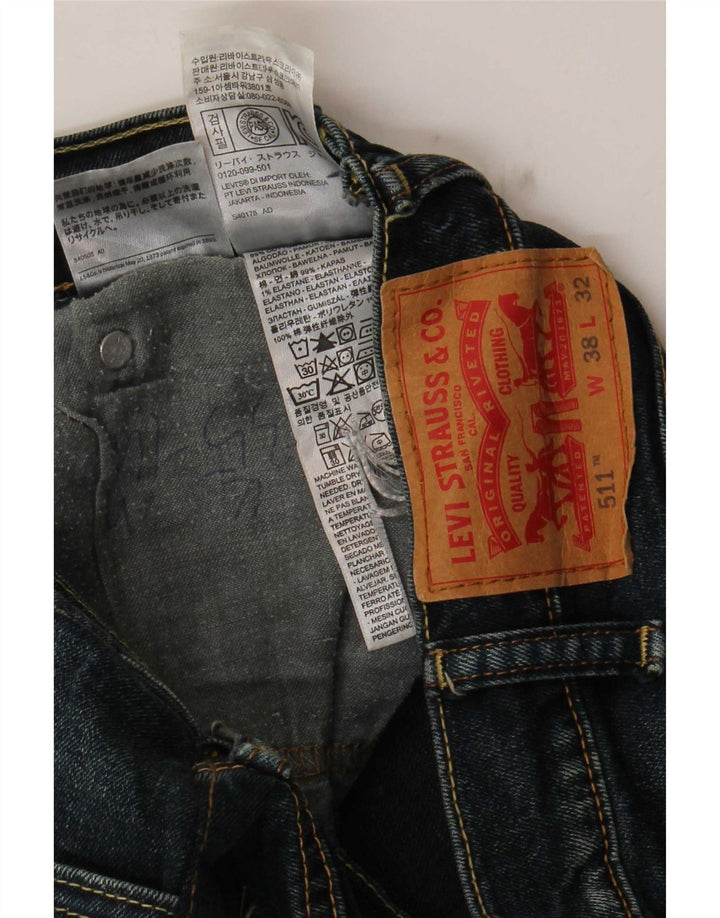 Męskie jeansy Levi's 511 Slim W38 L29 Granatowa bawełna
