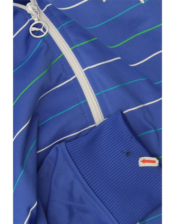 Adidas Męska bluza dresowa z poliestru w średnie niebieskie paski