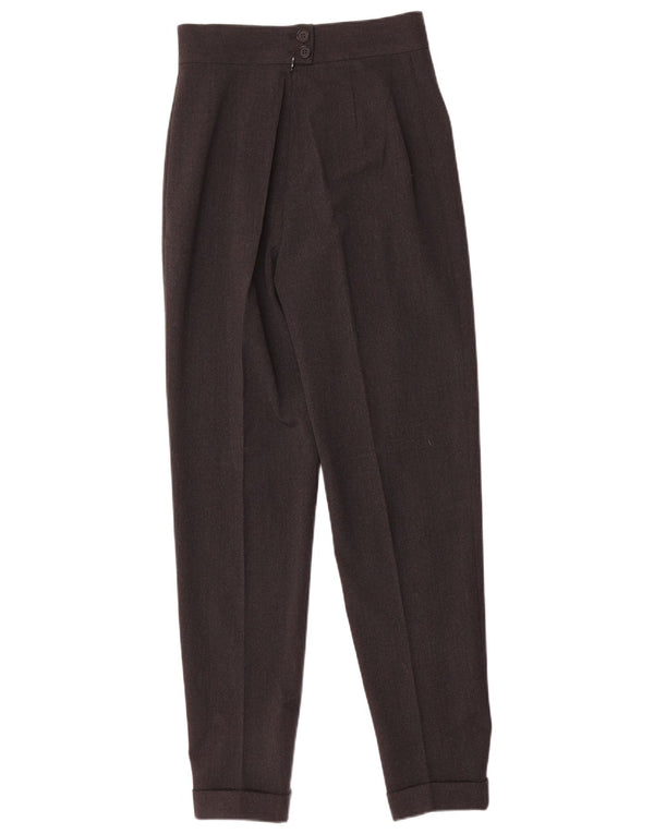 Damskie zwężane spodnie garniturowe Sportmax z wysokim stanem UK 12 Medium W26 L30 Szare