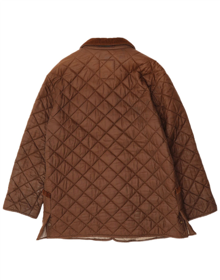 HENRY COTTONS Męska pikowana kurtka UK 46 3XL Brązowy nylon