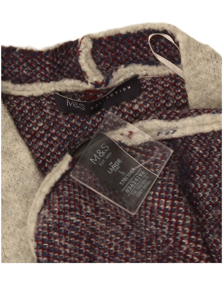 Sweter damski Marks & Spencer Longline Cardigan UK 16, duża, szara krata