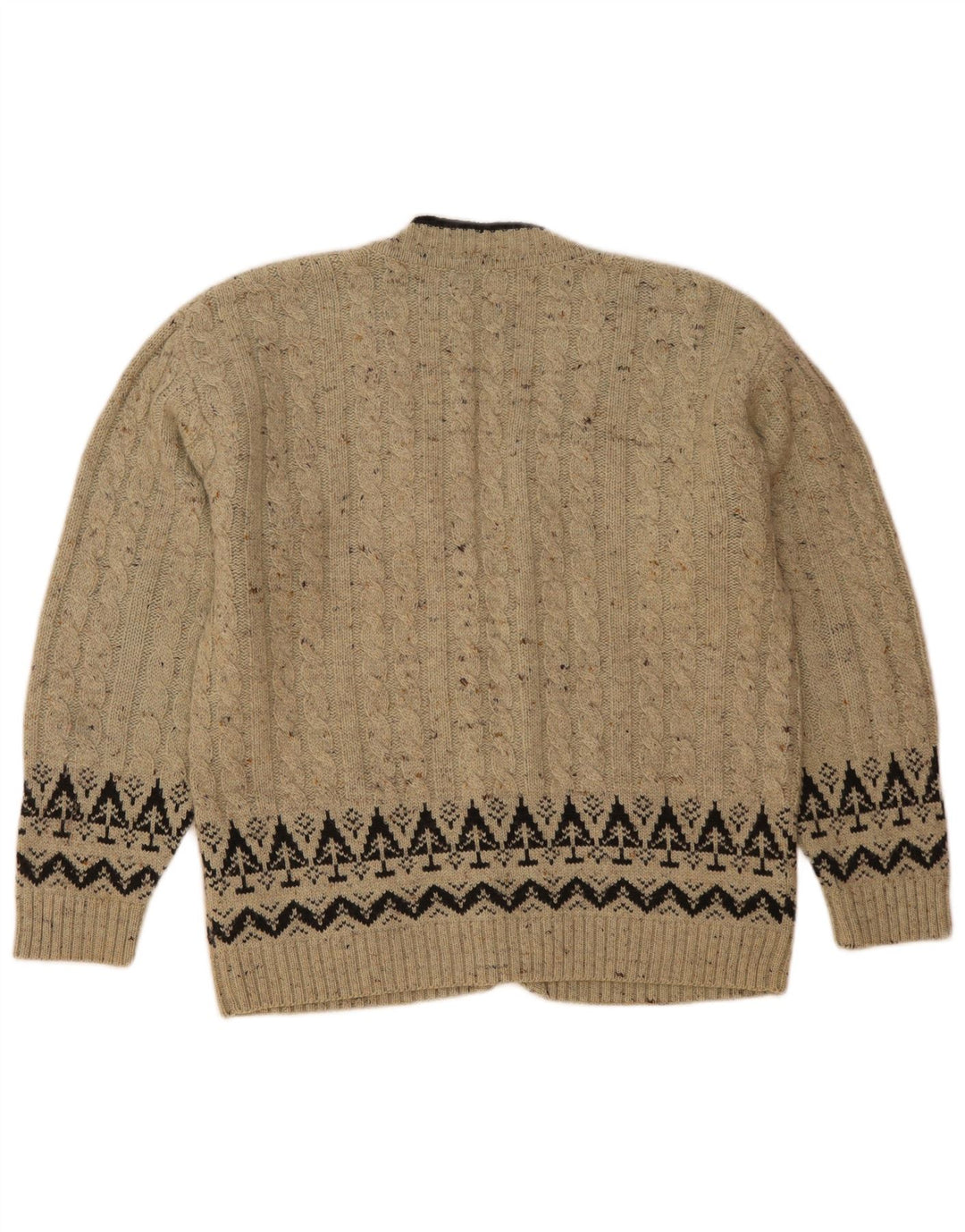 Sweter męski w stylu vintage IT 50 Średni szary Fair Isle Wool
