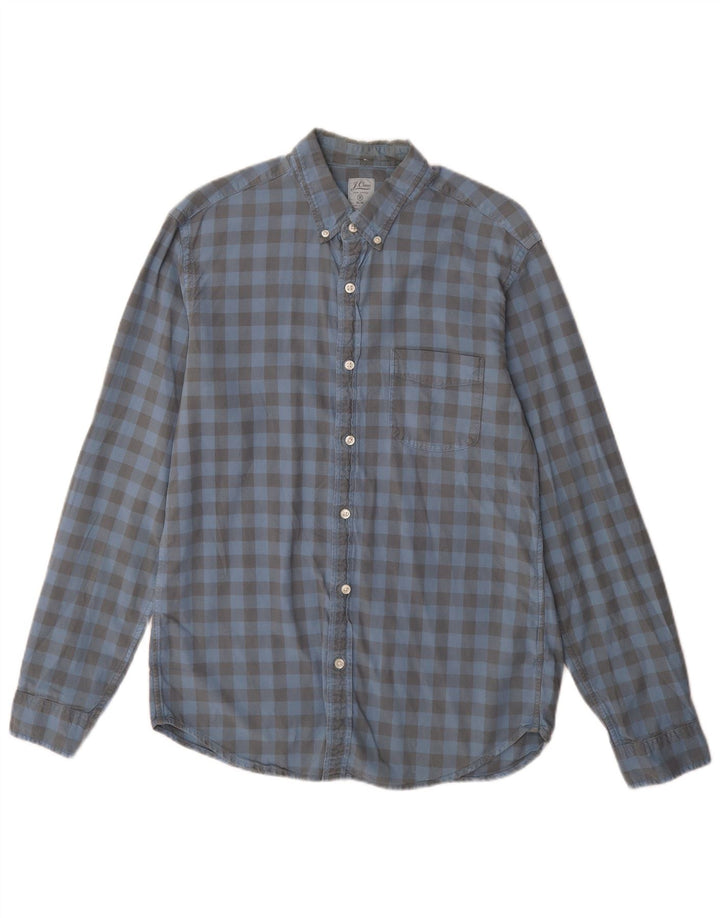J. CREW Wąska koszula męska, bawełniana w kratkę, w kolorze średniego niebieskiego