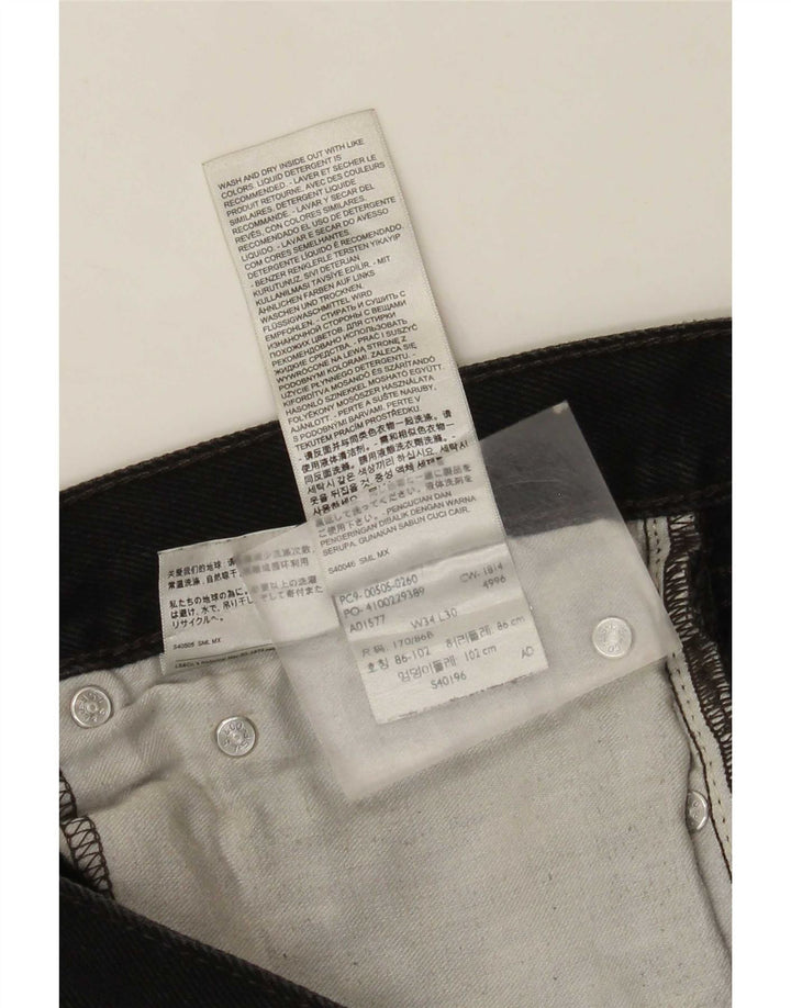 Męskie jeansy Levi's 505 Regular Straight W34 L30 Czarna bawełna