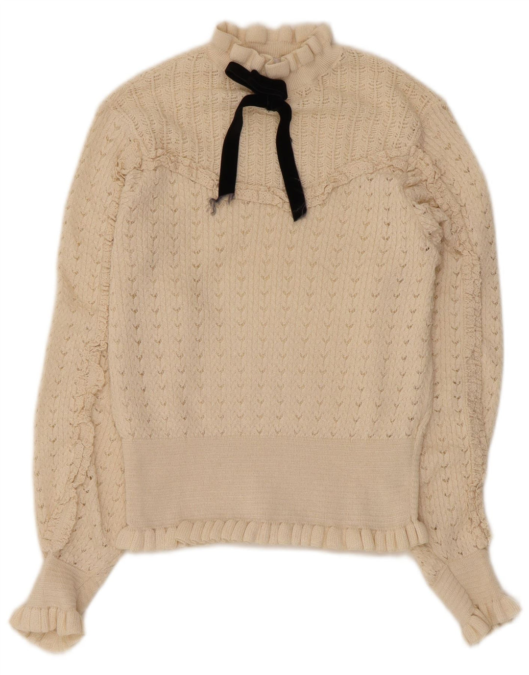 Damski sweter Zara z golfem UK 8, mały, w kolorze złamanej bieli
