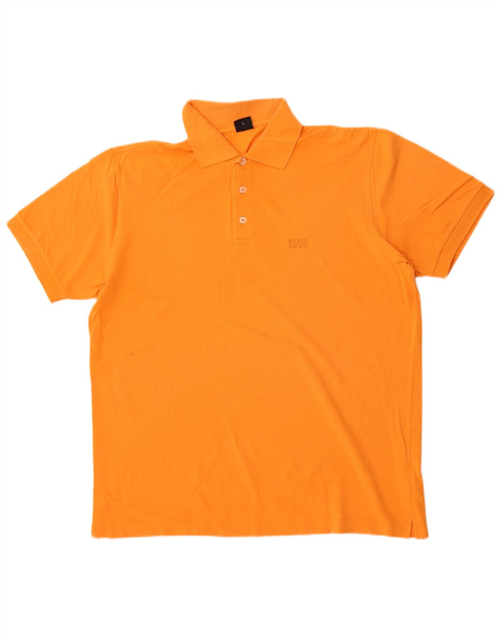 Męska koszulka polo Hugo Boss, duża, pomarańczowa, bawełniana