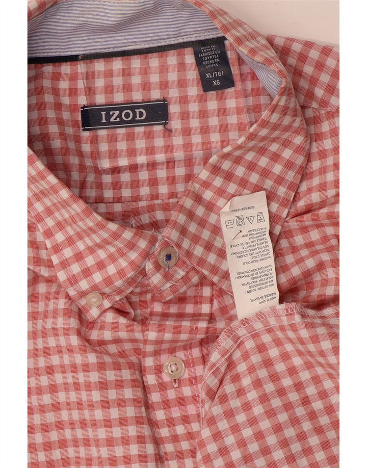 Koszula męska IZOD XL, bawełniana, różowa kratka