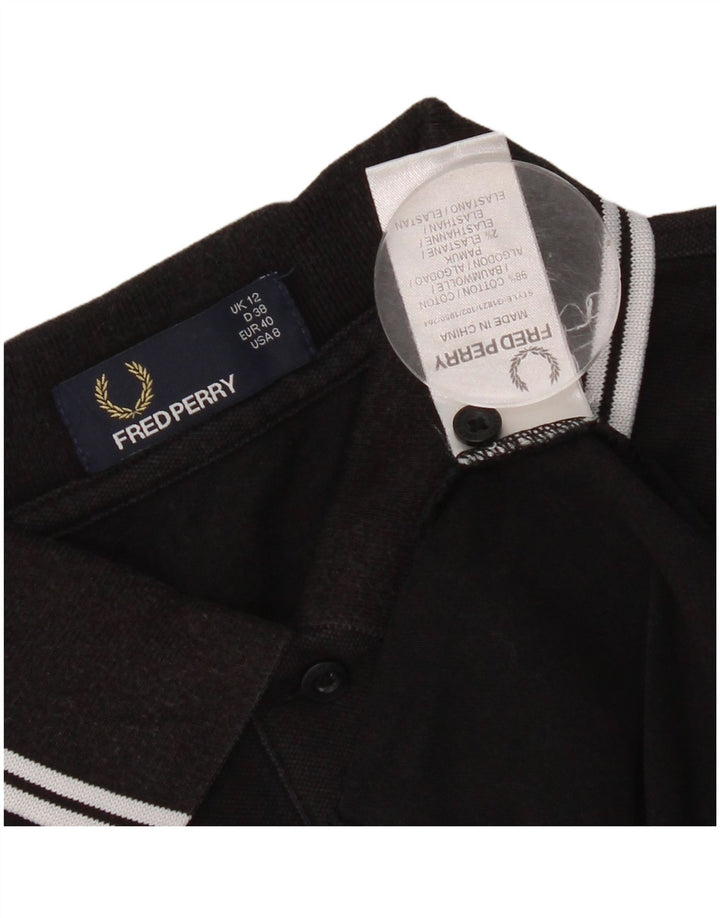 Damska koszulka polo Fred Perry UK 12, średnia czarna, bawełniana