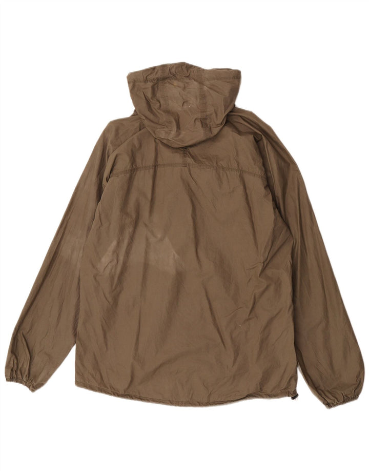Damska kurtka przeciwdeszczowa z kapturem i kapturem w stylu vintage, UK 14, średnia bawełna khaki