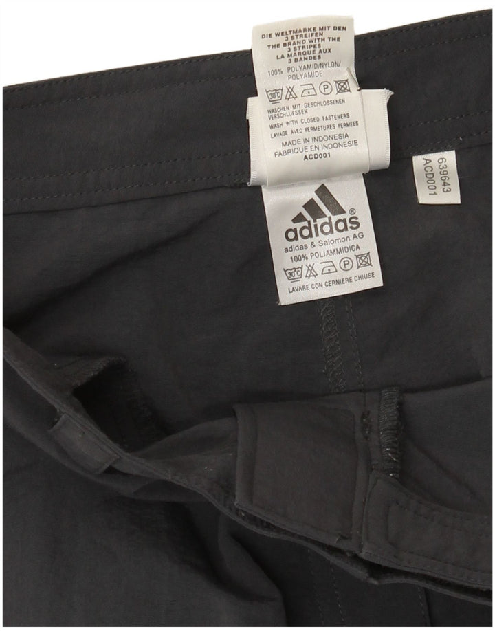 Damskie spodnie Capri Adidas UK 14 Large W32 L21 Szary poliamid