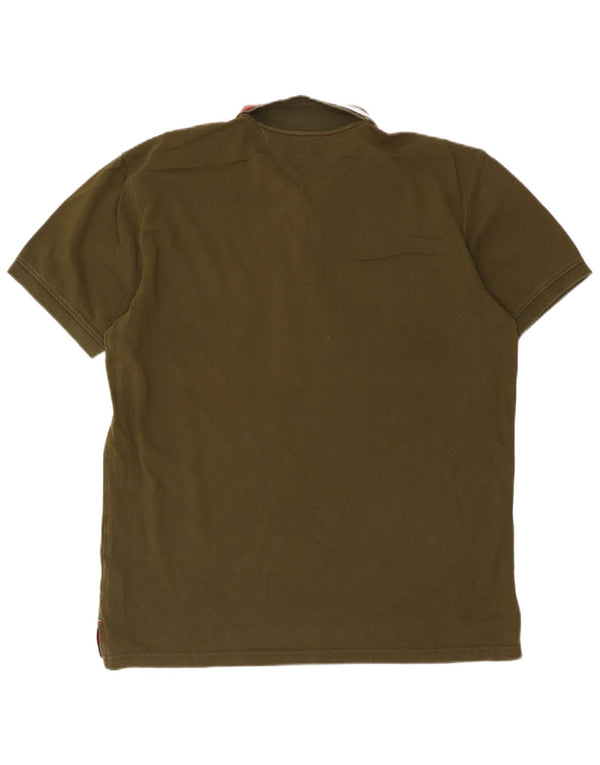 Męska koszulka polo o regularnym kroju Tommy Hilfiger, bawełna khaki, 2XL