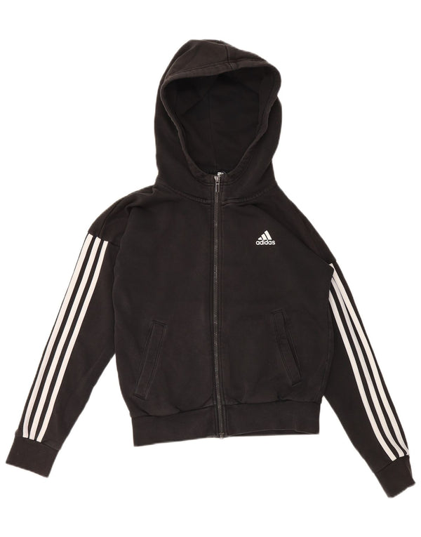 Damska bluza z kapturem Adidas Oversized Zip UK 4/6 XS Czarna bawełna