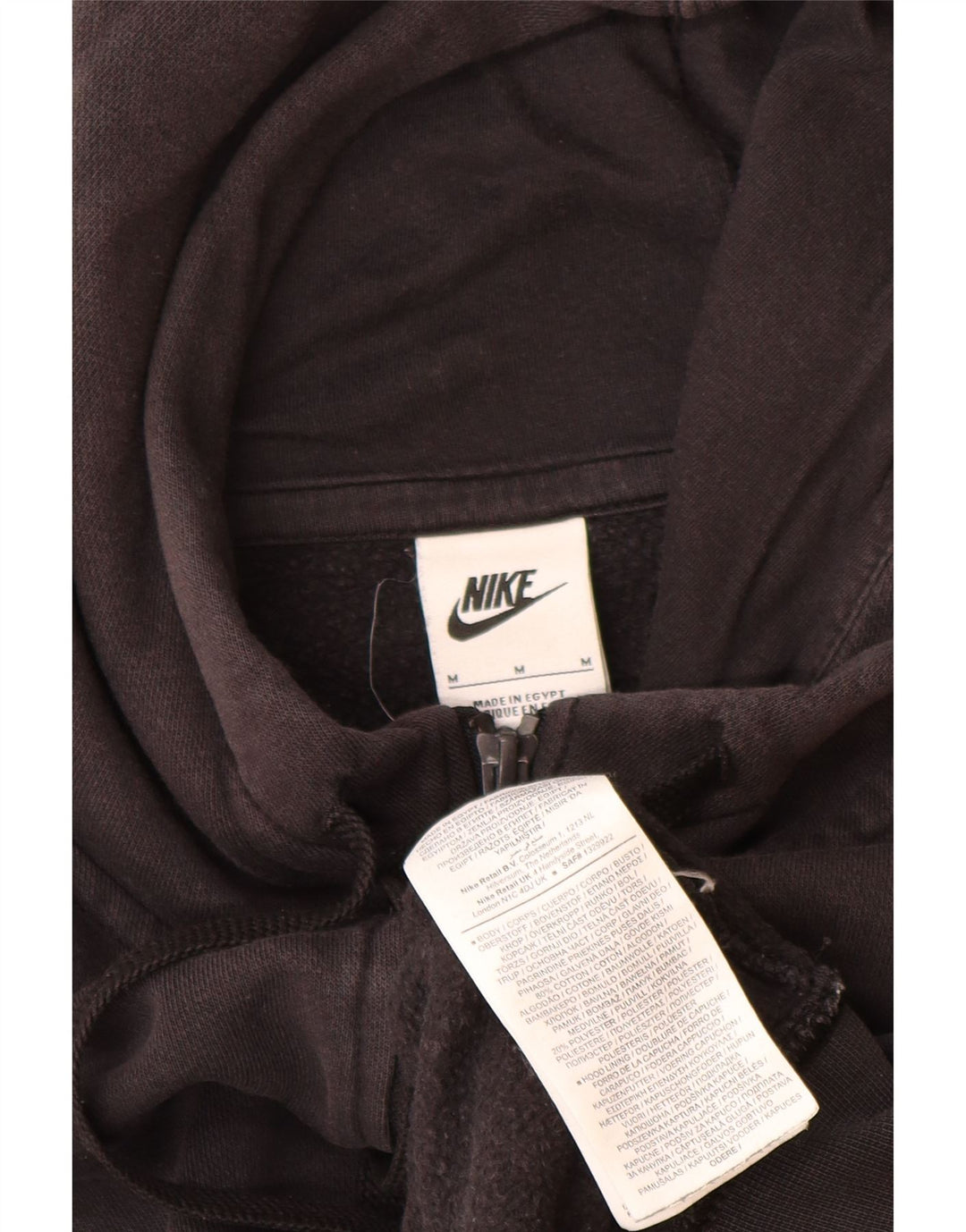 Męski sweter z kapturem i zamkiem błyskawicznym Nike, średni czarny, bawełniany