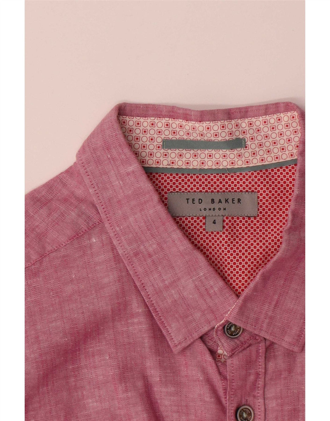 Koszula męska Ted Baker, rozmiar 4, duża, różowa, lniana