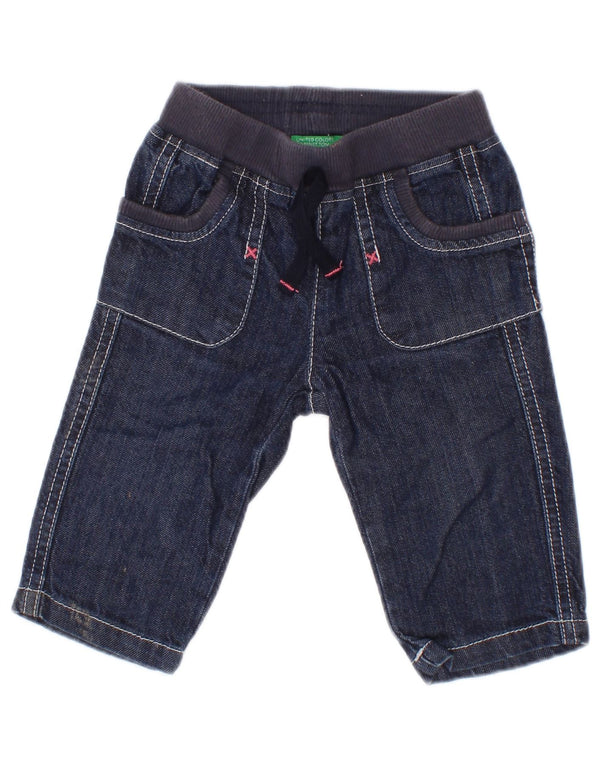 Spodenki jeansowe dla dziewczynki Benetton 3-6 miesięcy W18 Granatowa bawełna