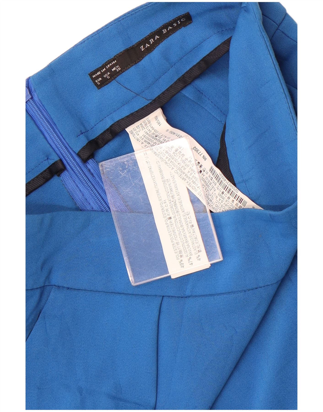 Damska spódniczka mini Zara, mała, W26, niebieska, poliestrowa