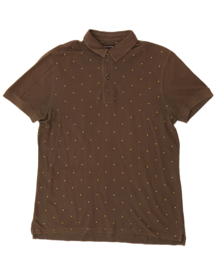 Męska koszulka polo Massimo Dutti, duża, khaki w cętki