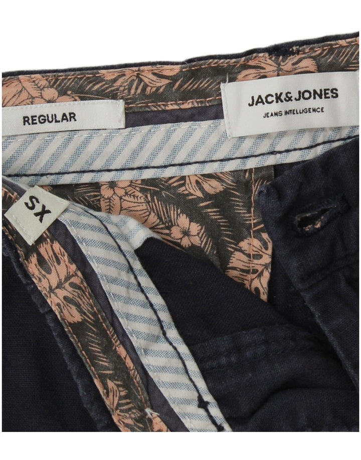Męskie spodenki chino JACK & JONES o regularnym kroju XS W28, granatowe, lniane