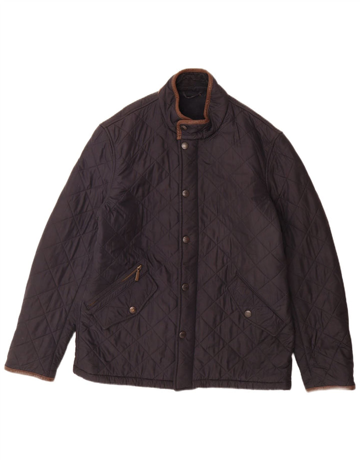 Męska pikowana kurtka Barbour UK 40, duża, granatowa