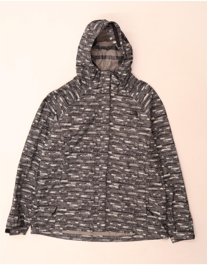 Damska kurtka przeciwdeszczowa z kapturem The North Face UK 18 XL, szara, z poliestru w paski