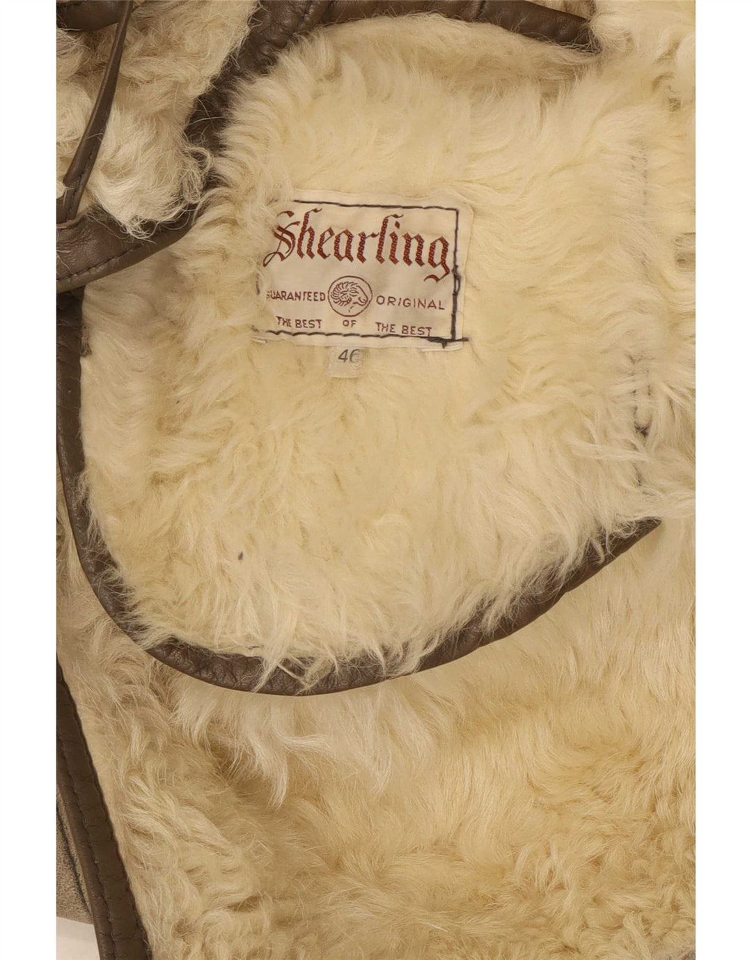 Damska kurtka shearling w stylu vintage IT 46, duża, szara