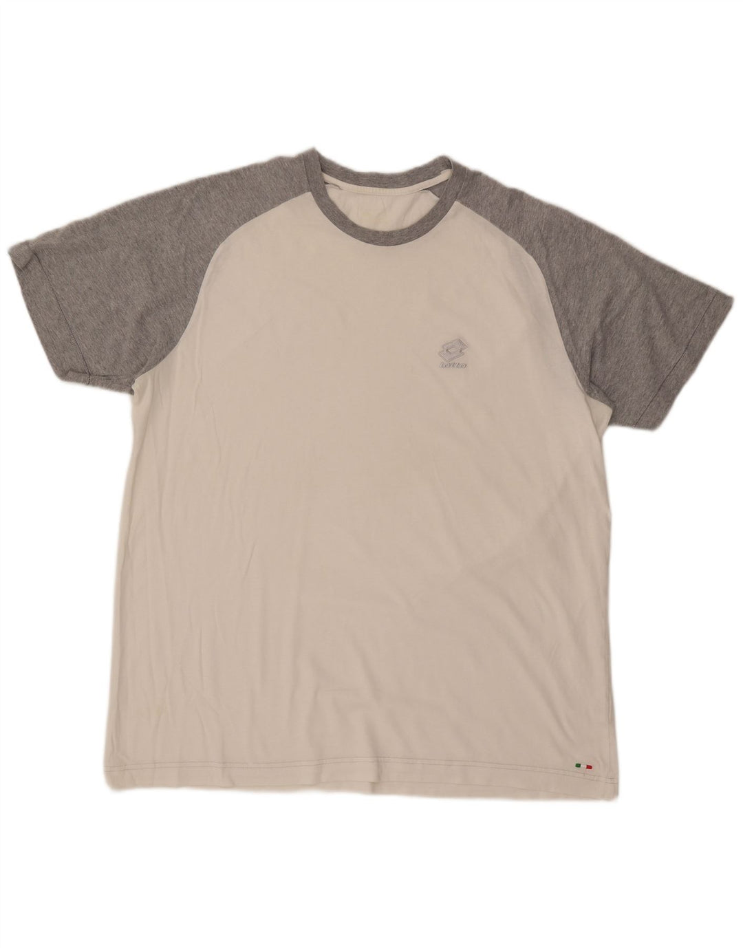 T-shirt męski LOTTO Top UK 46/46 3XL Biała bawełna z blokami kolorów