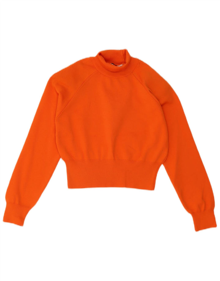 Damski sweter Zara z okrągłym dekoltem, UK 10, mały, pomarańczowy poliester