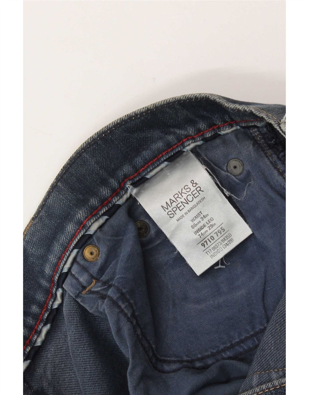 Marks & Spencer Damskie proste dżinsy W34 L25 Niebieskie bawełniane