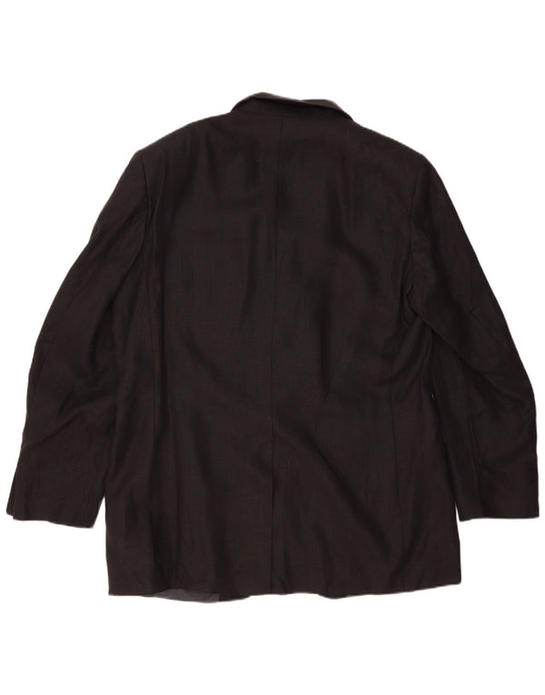 Marks & Spencer Męska marynarka zapinana na 3 guziki UK 40, duża, czarna lniana