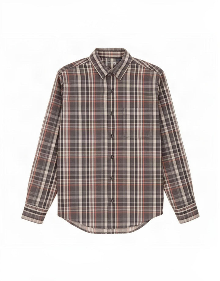 Chłopięca koszula flanelowa Timberland, średnia, 15-16 lat, szara, bawełniana w kratę