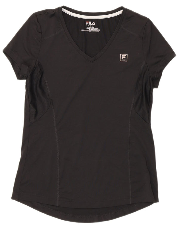 T-shirt damski Fila Top UK 6 XS, czarny poliester