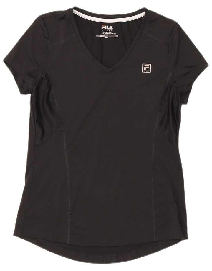 T-shirt damski Fila Top UK 6 XS, czarny poliester