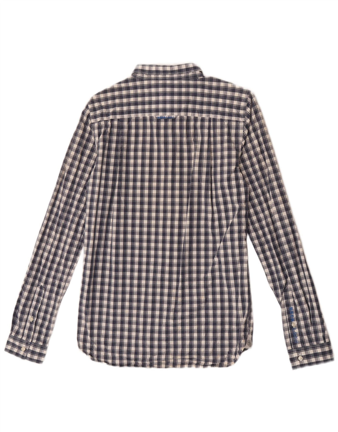 Koszula męska Superdry, mała, bawełniana, granatowa w kratkę