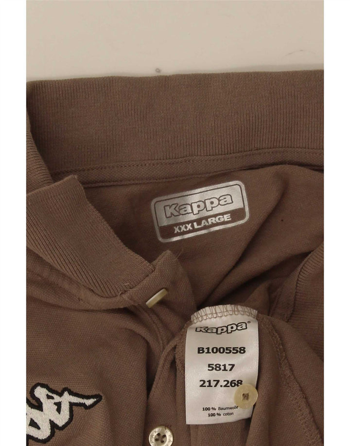 Męska koszulka polo Kappa 3XL, brązowa, bawełniana